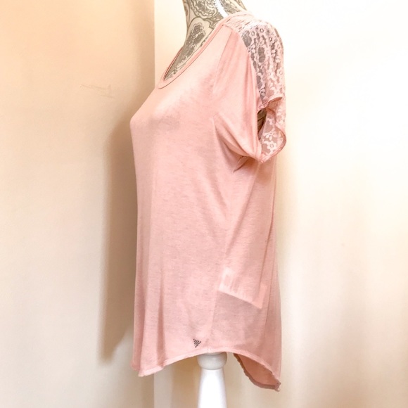 Guess Pink Lace T-Shirt - Picture 3 of 5
